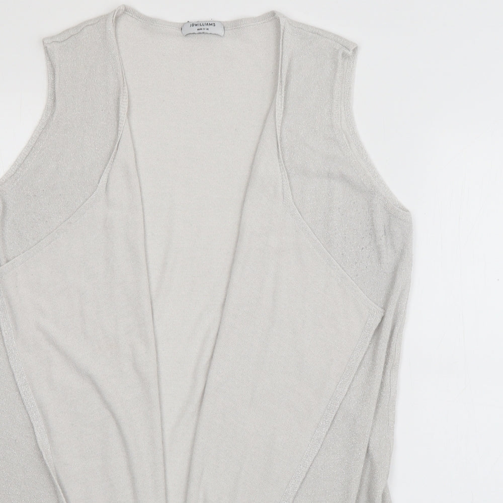 JD Williams Womens White V-Neck  Viscose Cardigan Jumper Size 16