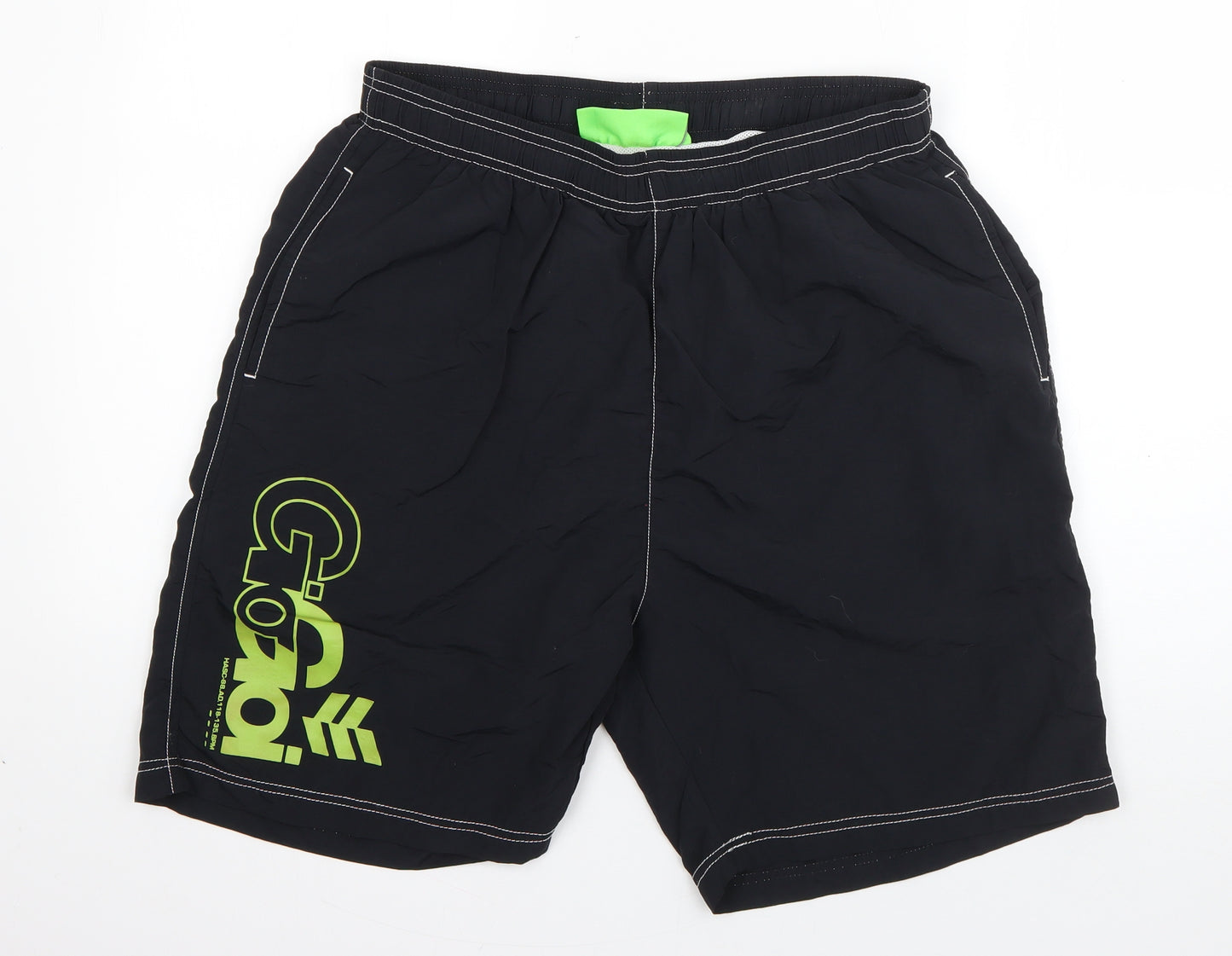 Gio-Goi Mens Black  Nylon Sweat Shorts Size L L7 in Regular Drawstring