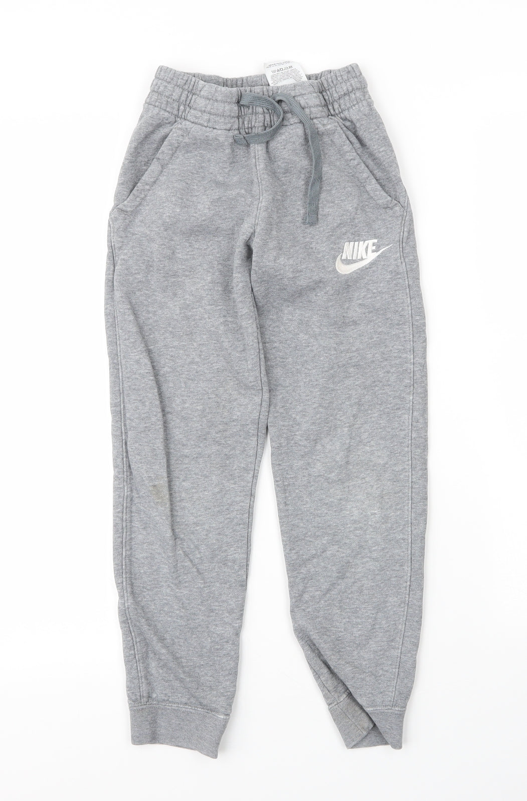Nike Boys Grey  Cotton Sweatpants Trousers Size 8 Years L21 in Regular Drawstring