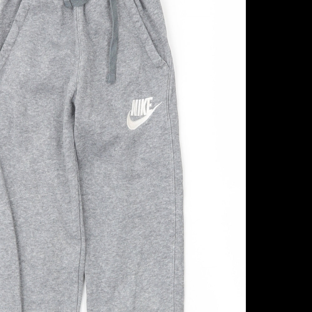 Nike Boys Grey  Cotton Sweatpants Trousers Size 8 Years L21 in Regular Drawstring
