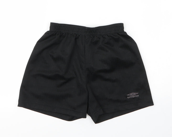 Umbro Boys Black  Polyester Sweat Shorts Size 5 Years  Regular
