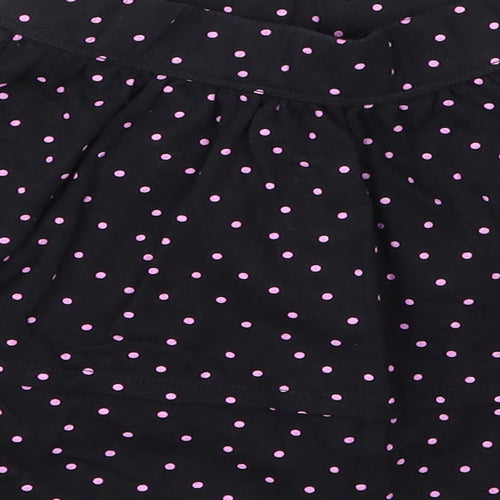 George Girls Black Spotted Cotton A-Line Skirt Size 7 Years  Regular