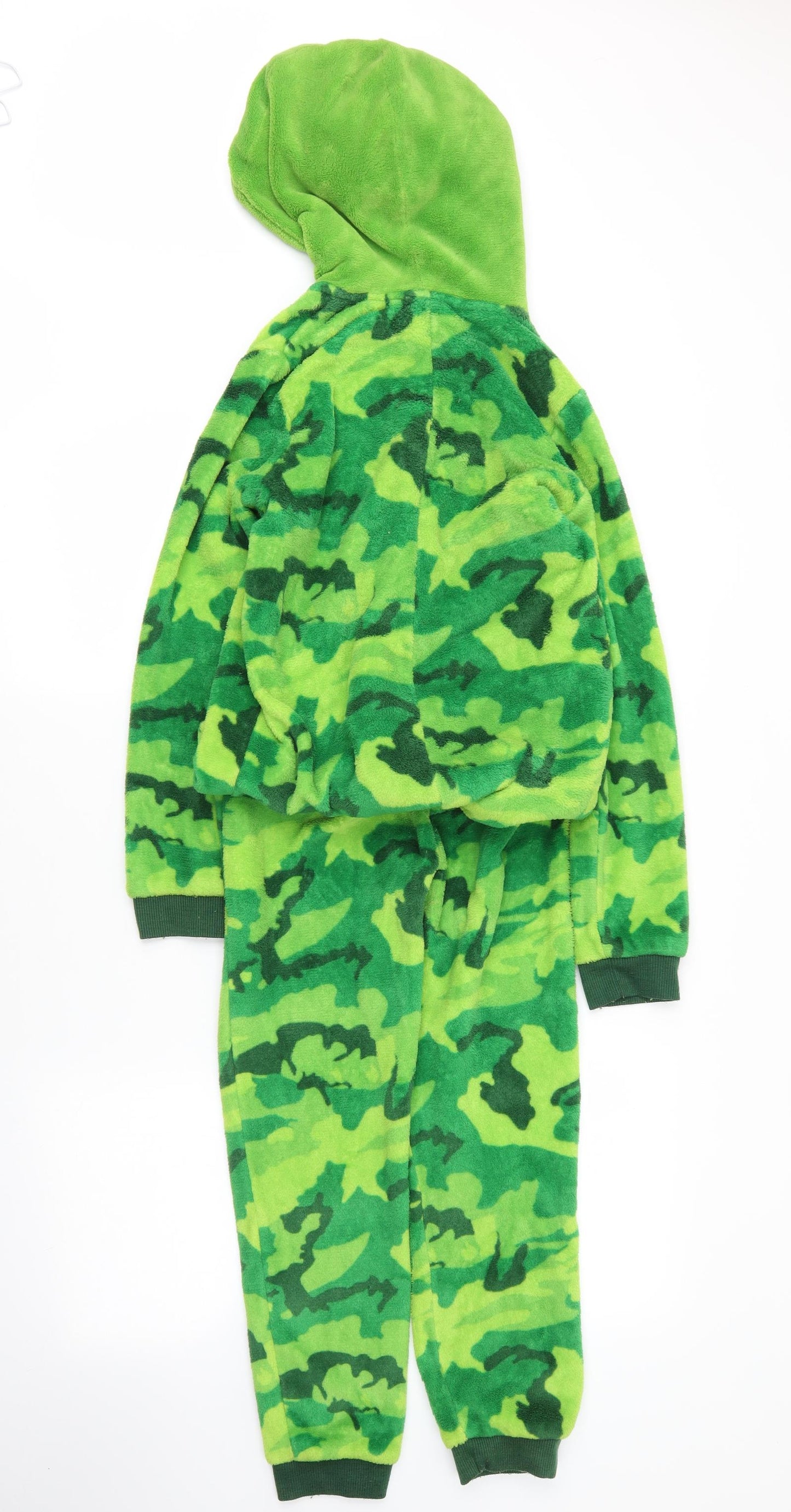 Jurassic World Boys Green Camouflage Polyester  One Piece Size 11 Years  Zip - Dinosaur