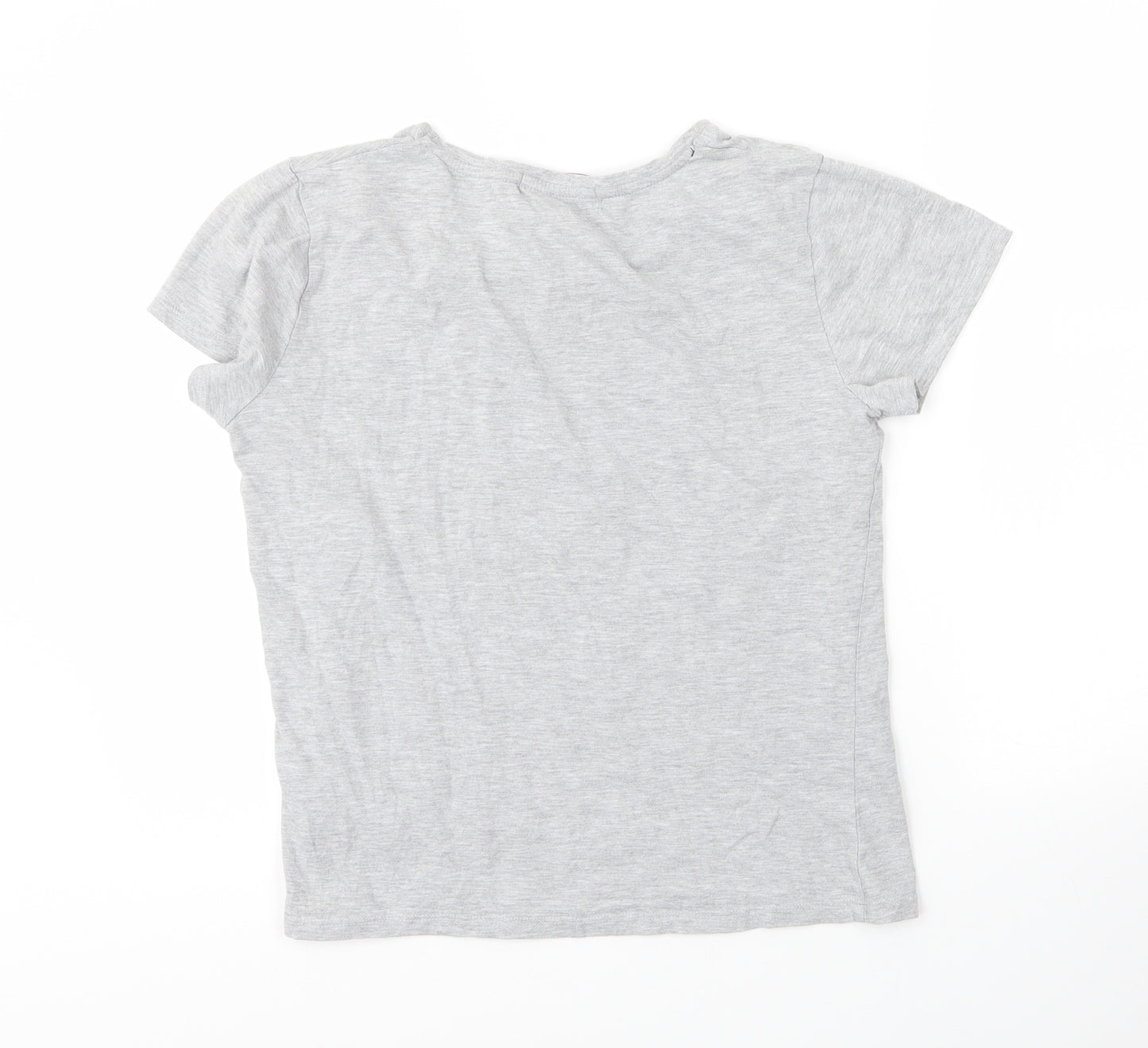 Blue Falg Womens Grey  Cotton Basic T-Shirt Size 8 Round Neck - Chelsea