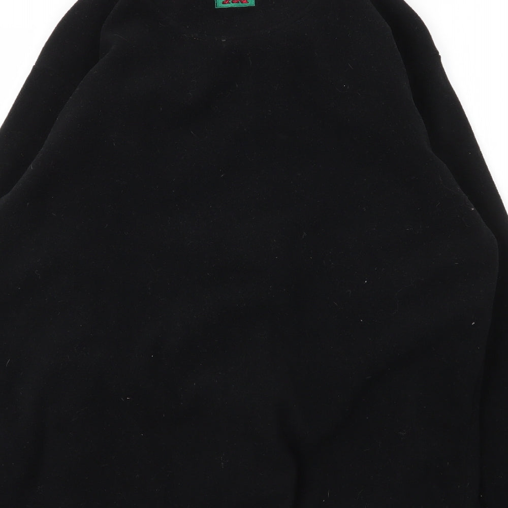 Manav Mens Black High Neck  Polyester Full Zip Jumper Size M   - Wales