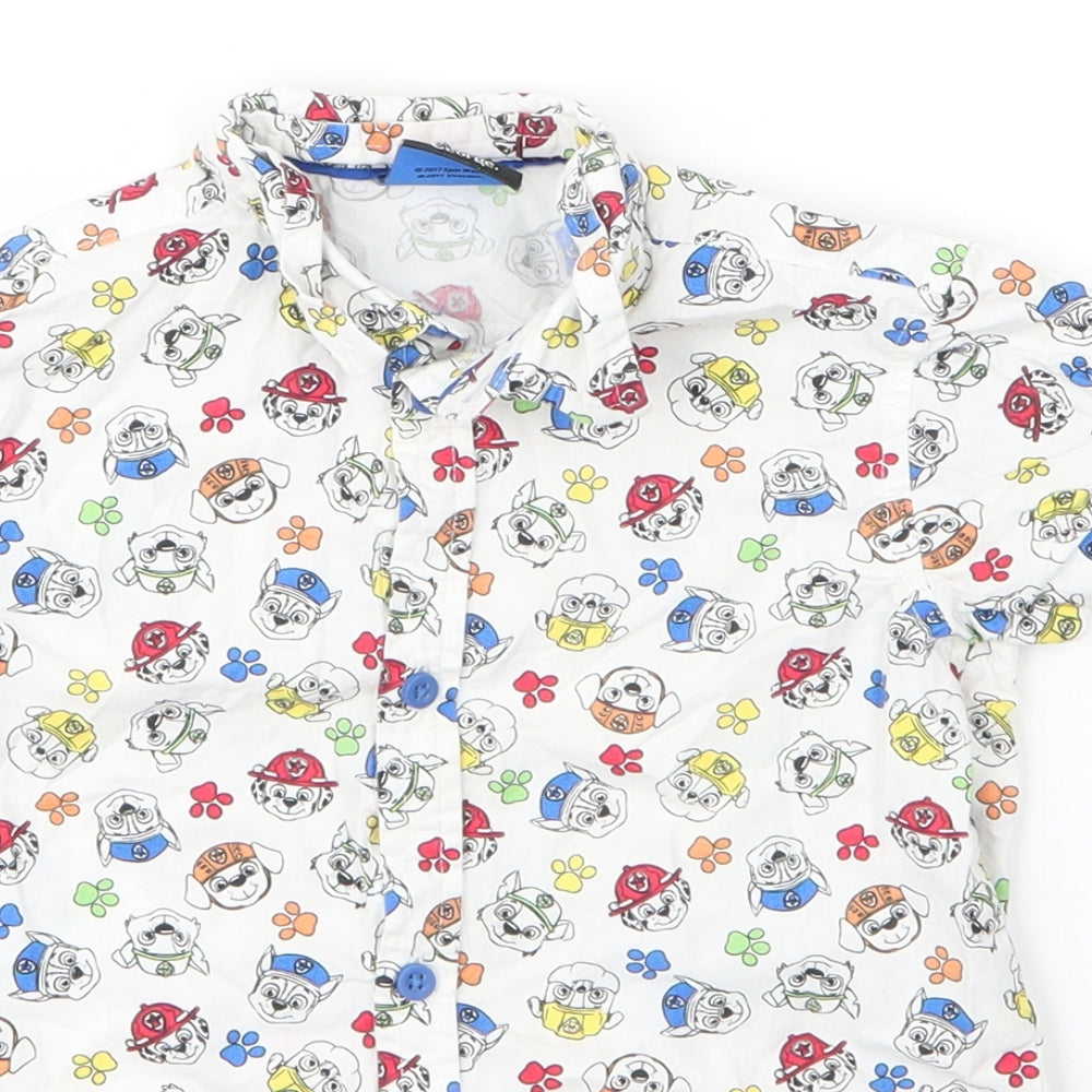 George Boys White  Cotton Basic Button-Up Size 2 Years Collared Button - Paw Patrol