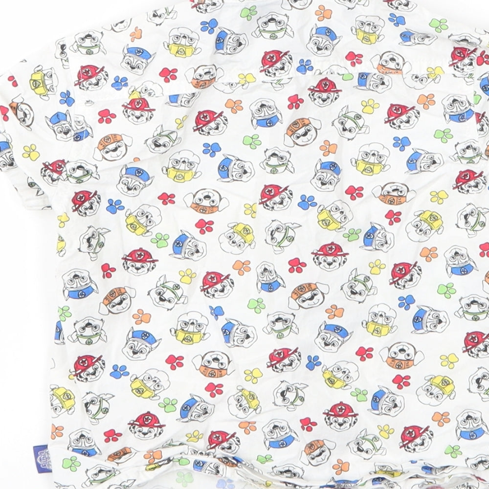 George Boys White  Cotton Basic Button-Up Size 2 Years Collared Button - Paw Patrol
