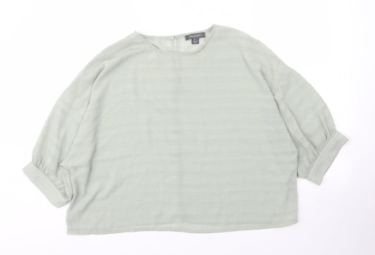 Front view of Primark women’s green polyester basic blouse, size UK 14, round neck