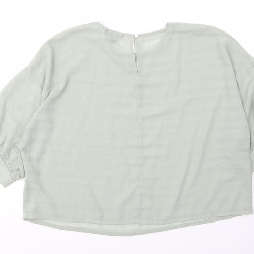 Primark Womens Green  Polyester Basic Blouse Size 14 Round Neck