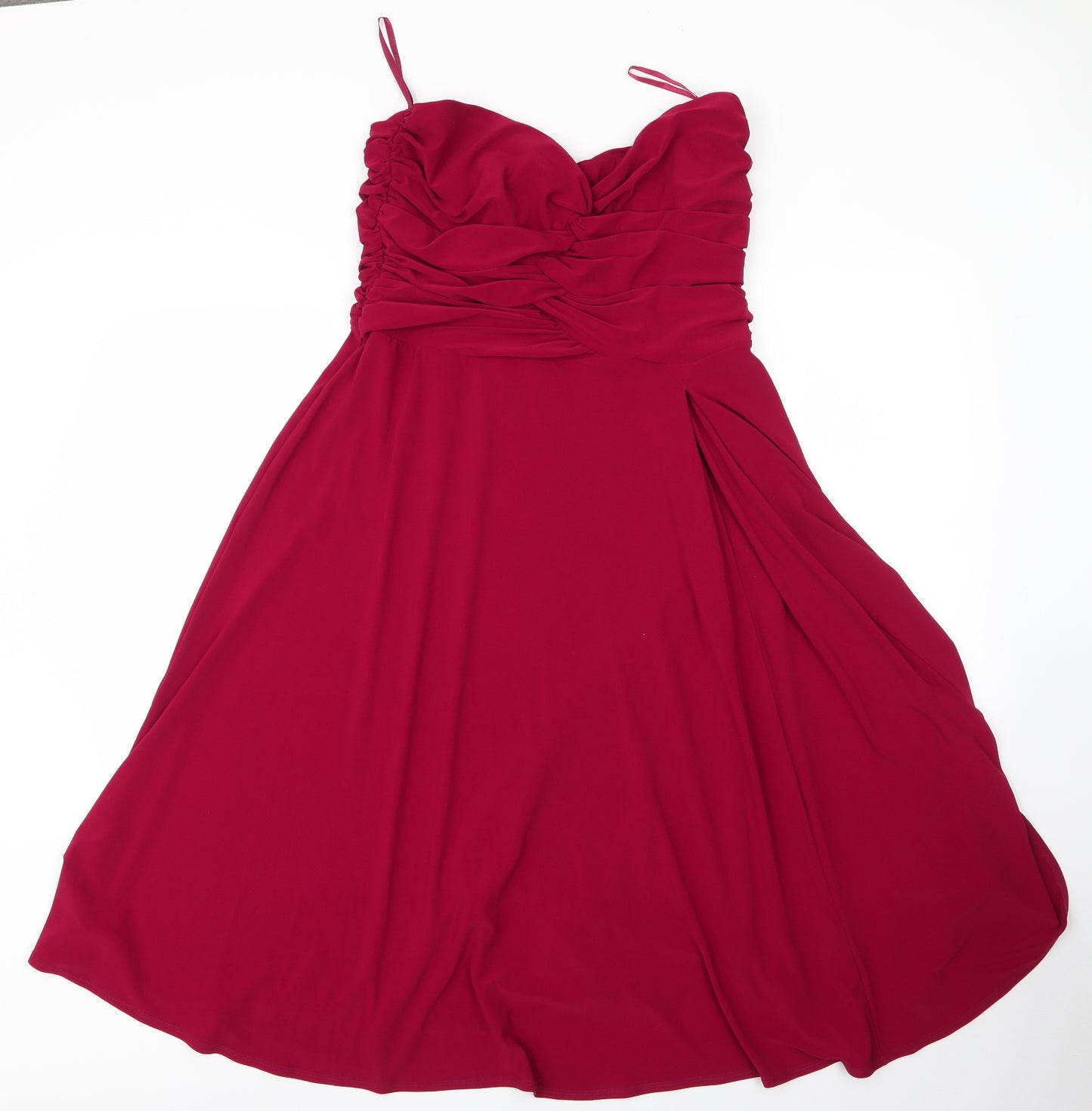 M&S Womens Red  Polyester Fit & Flare  Size 16  Sweetheart