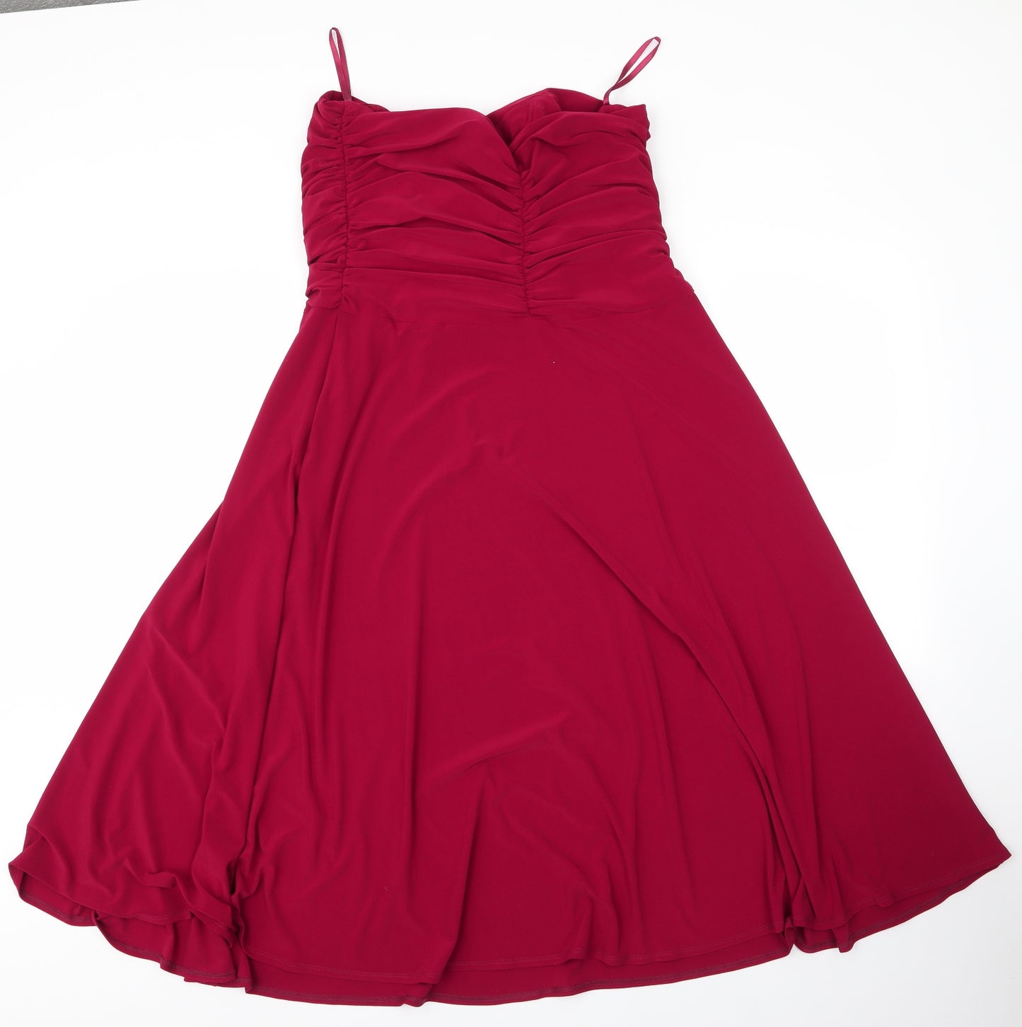 M&S Womens Red  Polyester Fit & Flare  Size 16  Sweetheart