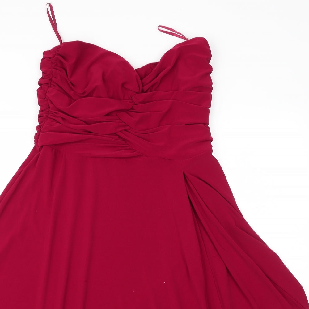 M&S Womens Red  Polyester Fit & Flare  Size 16  Sweetheart