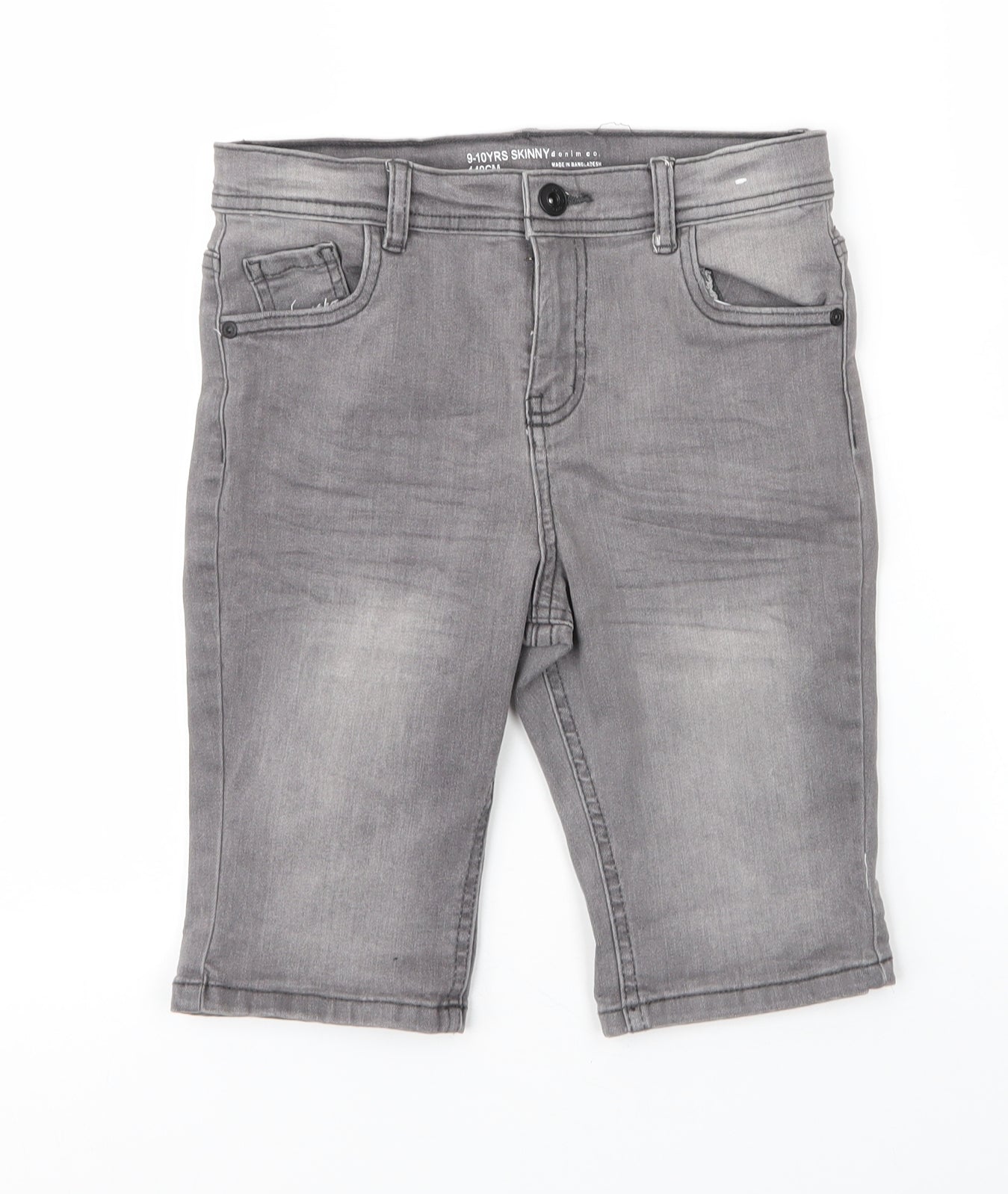 Primark Boys Grey  Cotton Bermuda Shorts Size 9 Years  Regular Zip