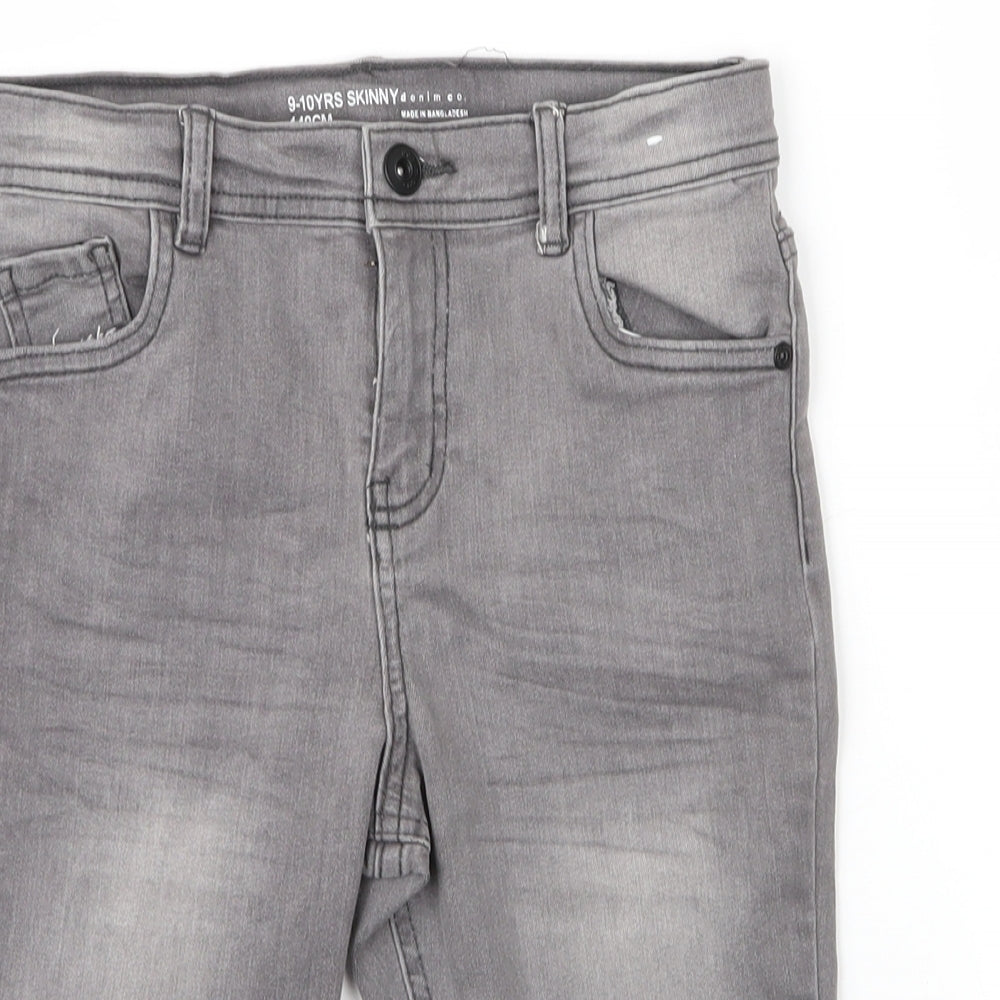 Primark Boys Grey  Cotton Bermuda Shorts Size 9 Years  Regular Zip