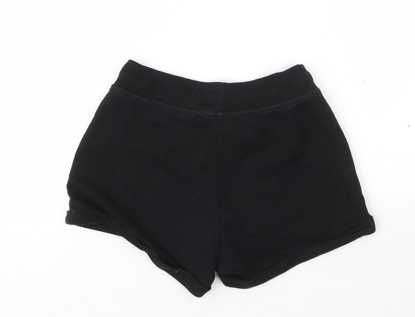 H&M Girls Black  Cotton Sweat Shorts Size 8 Years  Regular Drawstring