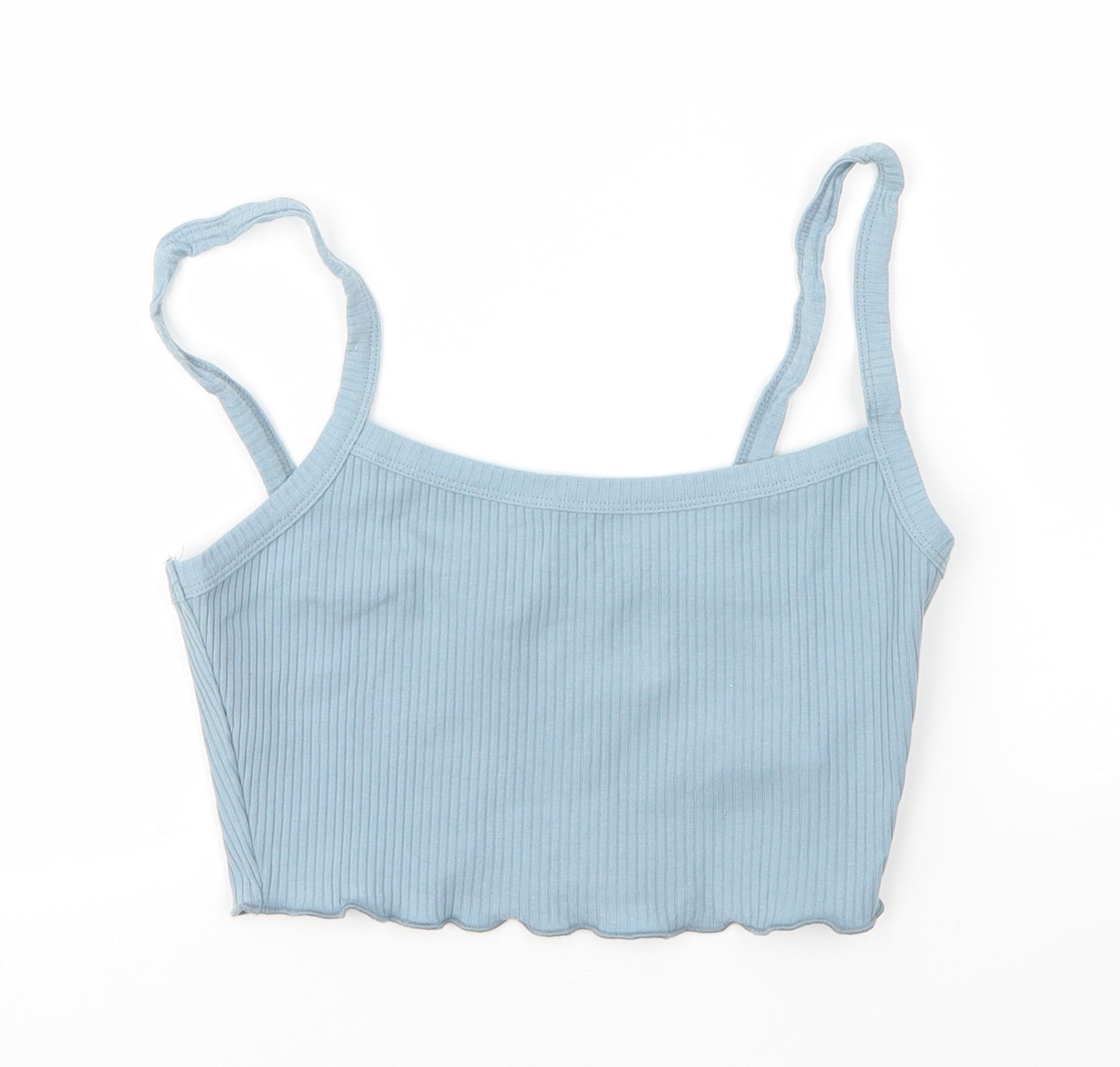 SheIn Womens Blue  Cotton Camisole Blouse Size XS Round Neck