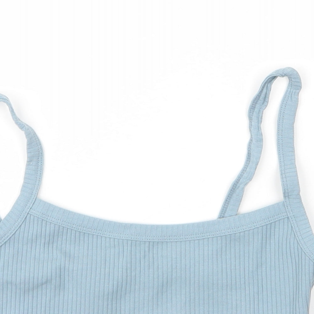SheIn Womens Blue  Cotton Camisole Blouse Size XS Round Neck