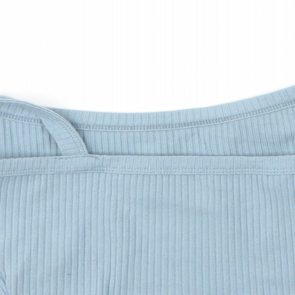 SheIn Womens Blue  Cotton Camisole Blouse Size XS Round Neck