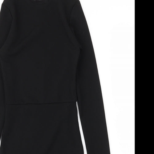 PRETTYLITTLETHING Womens Black  Polyester Sheath  Size 8  Round Neck