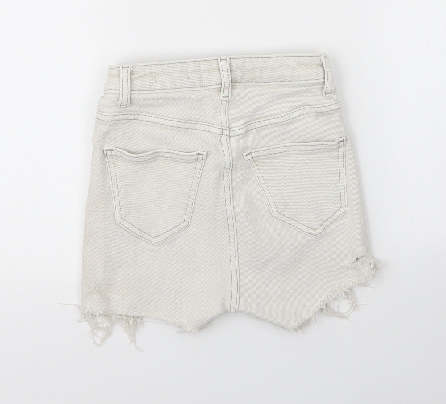 New Look Womens Grey  Cotton Hot Pants Shorts Size 8  Regular Zip