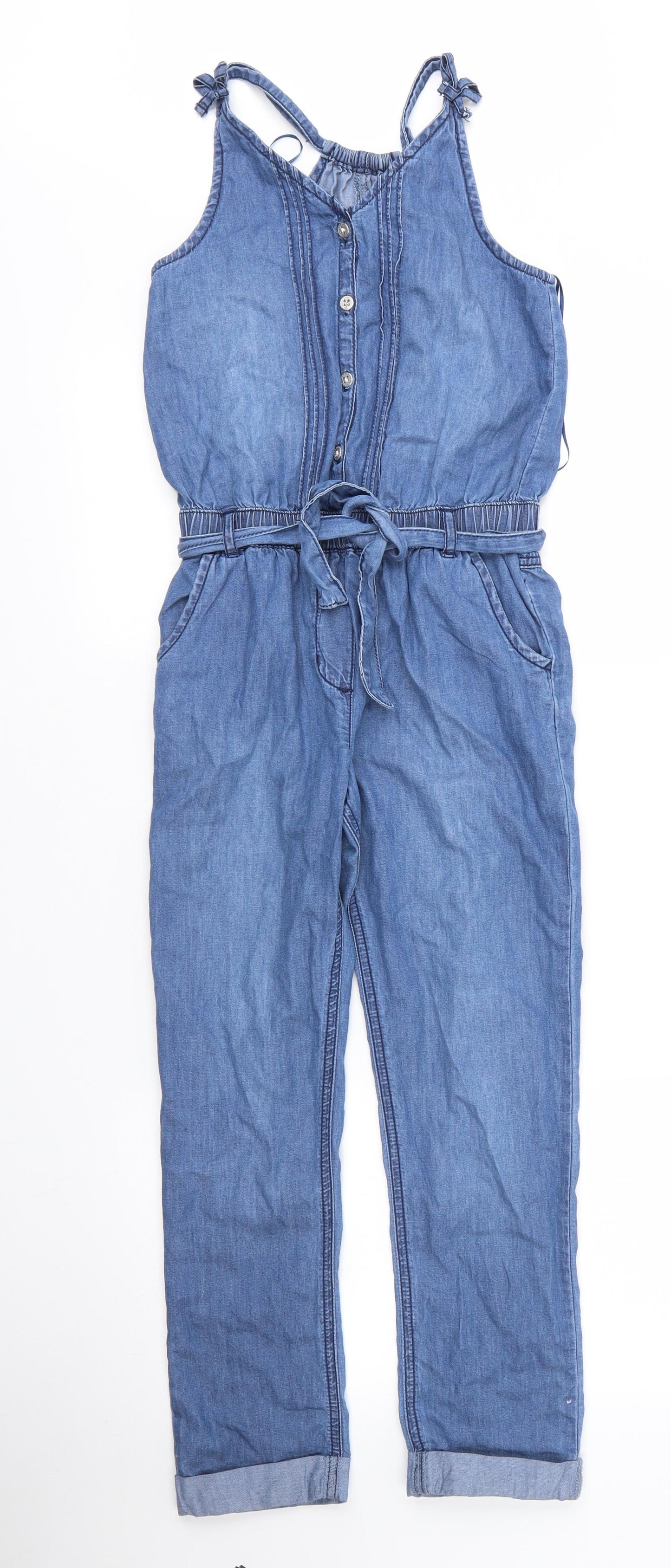 George Girls Blue  Polyester Jumpsuit One-Piece Size 7 Years  Button