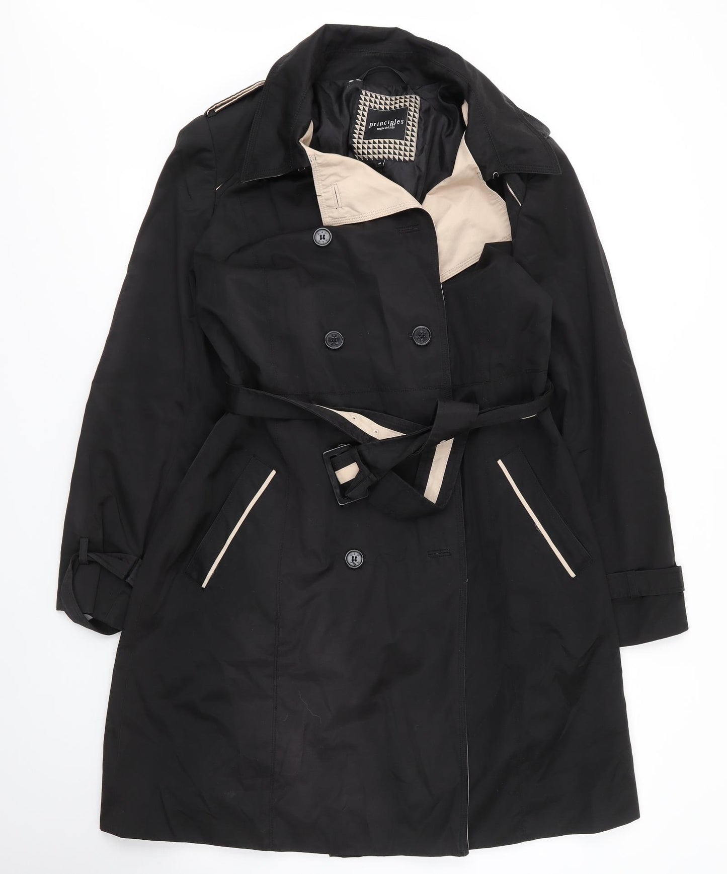 Debenhams Womens Black   Pea Coat Coat Size 16  Button