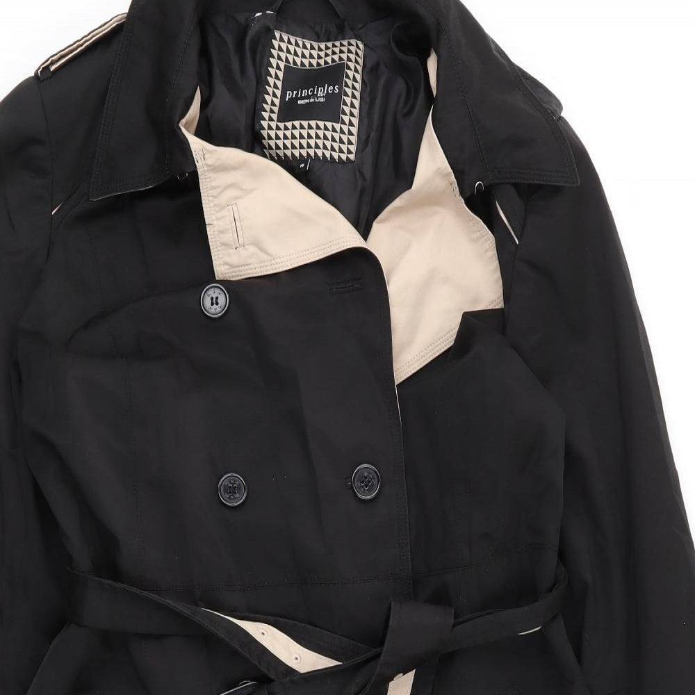 Debenhams Womens Black   Pea Coat Coat Size 16  Button