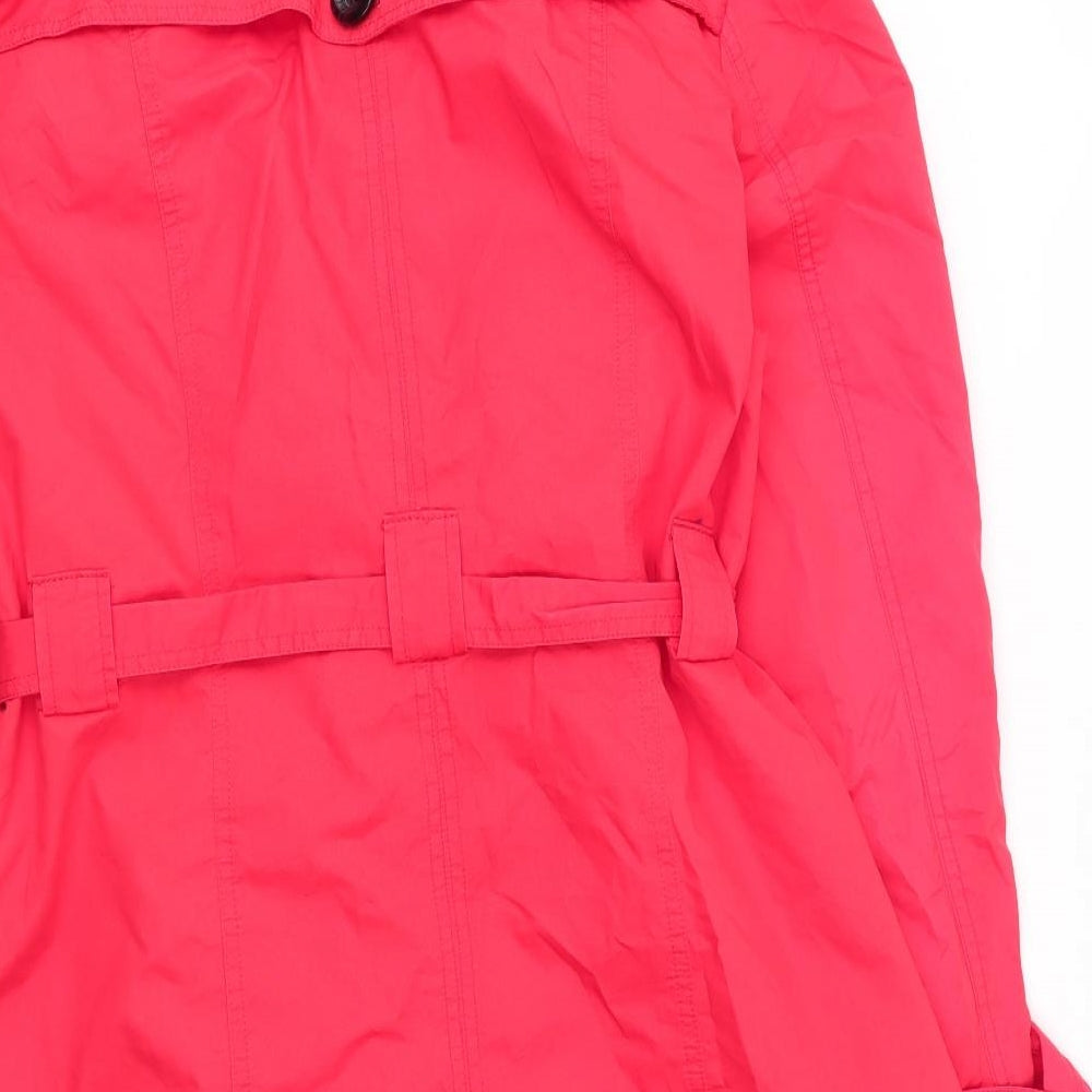 Papaya Womens Red   Trench Coat Coat Size 18  Button