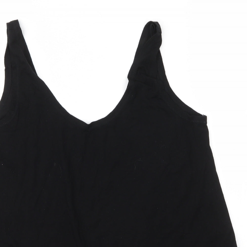 NEXT Womens Black  Modal Basic Tank Size 14 Scoop Neck