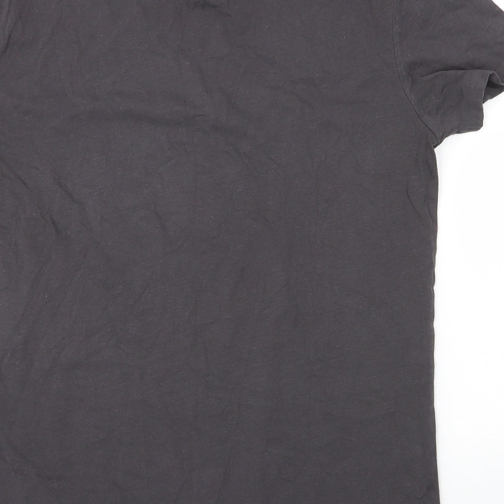 All Saints Mens Grey  Cotton  T-Shirt Size XS Round Neck