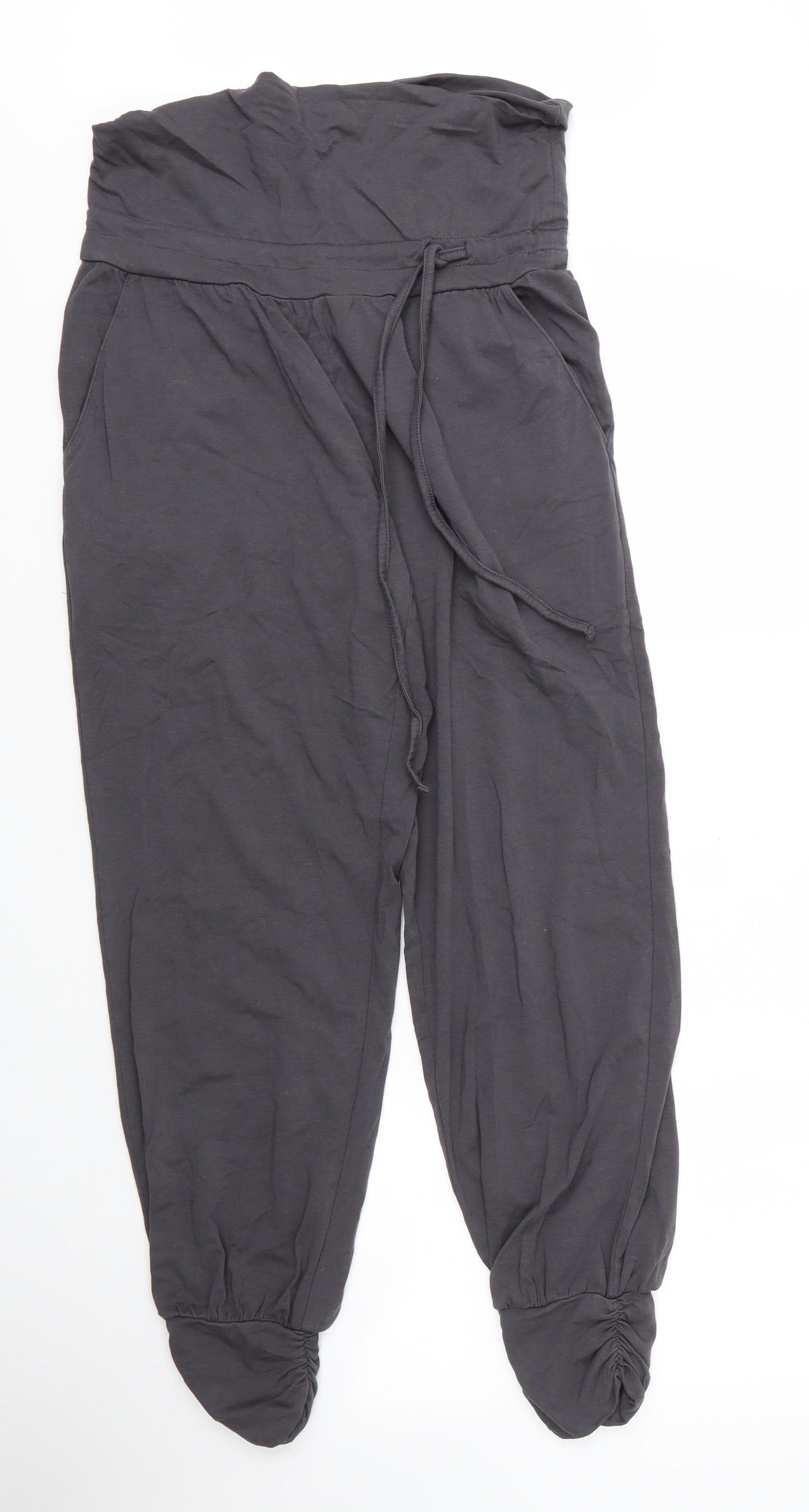 Hush Womens Grey  Modal Harem Trousers Size 8 L27 in Regular Drawstring