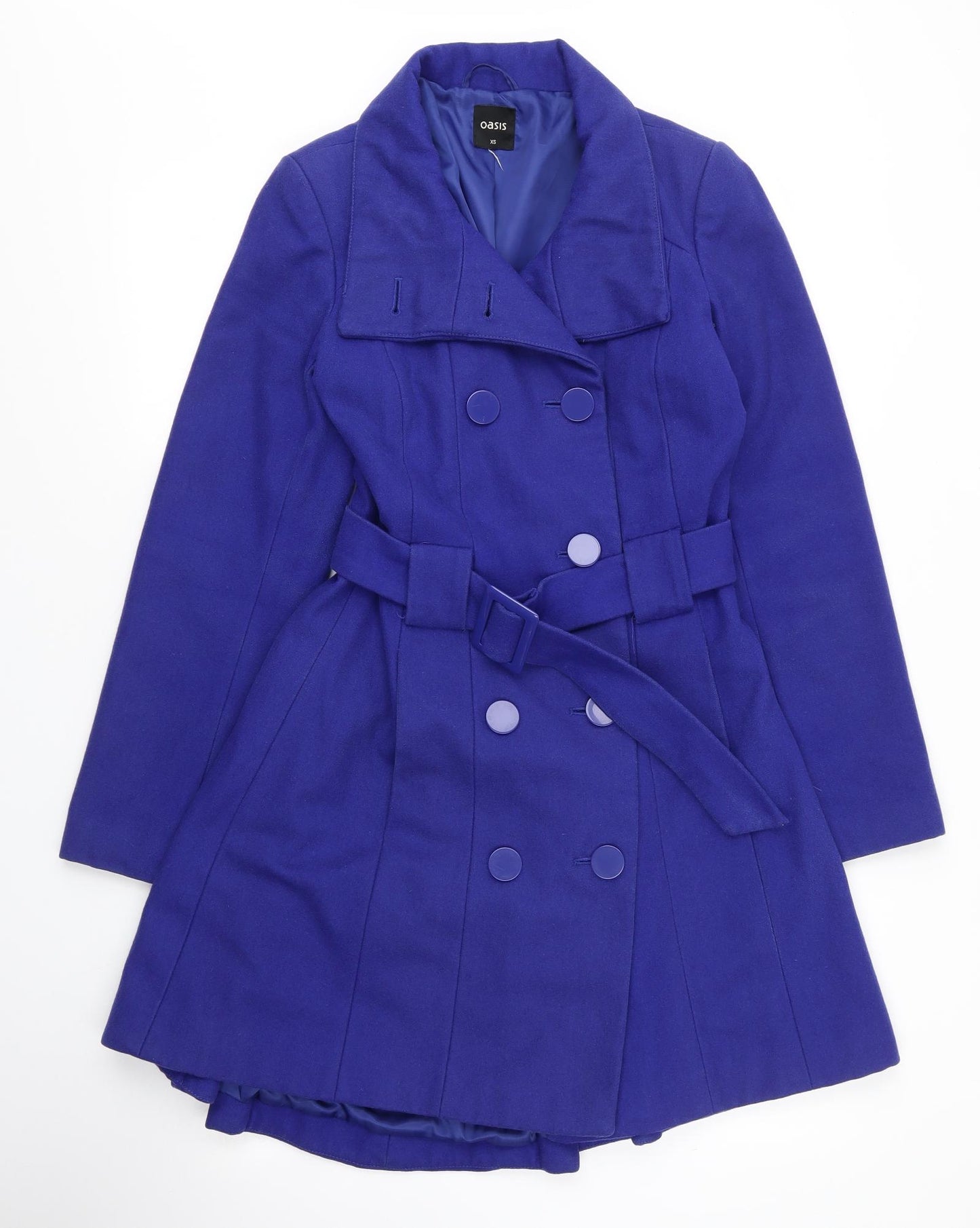 Oasis Womens Blue   Pea Coat Coat Size XS  Button