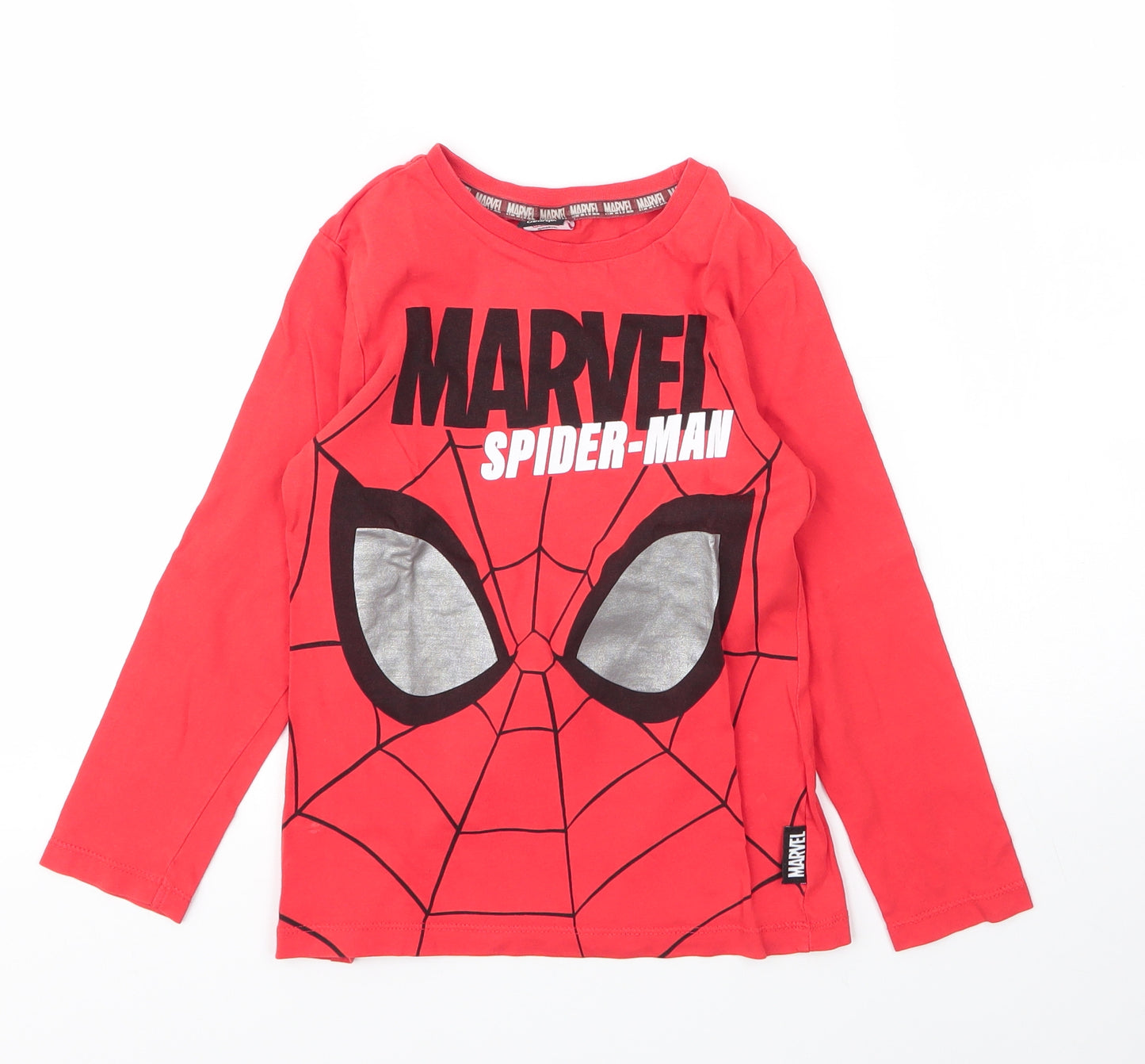 George Boys Red  Cotton Basic T-Shirt Size 6 Years Round Neck  - Spiderman