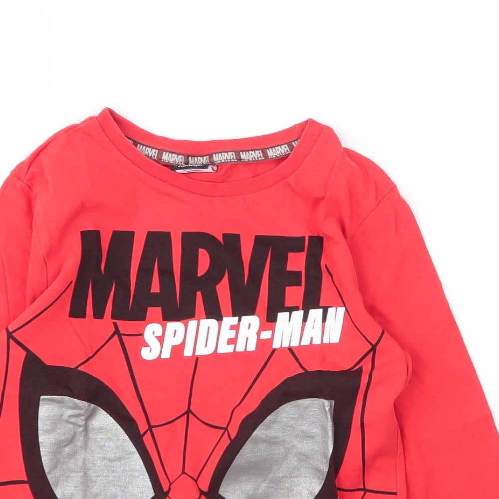 George Boys Red  Cotton Basic T-Shirt Size 6 Years Round Neck  - Spiderman