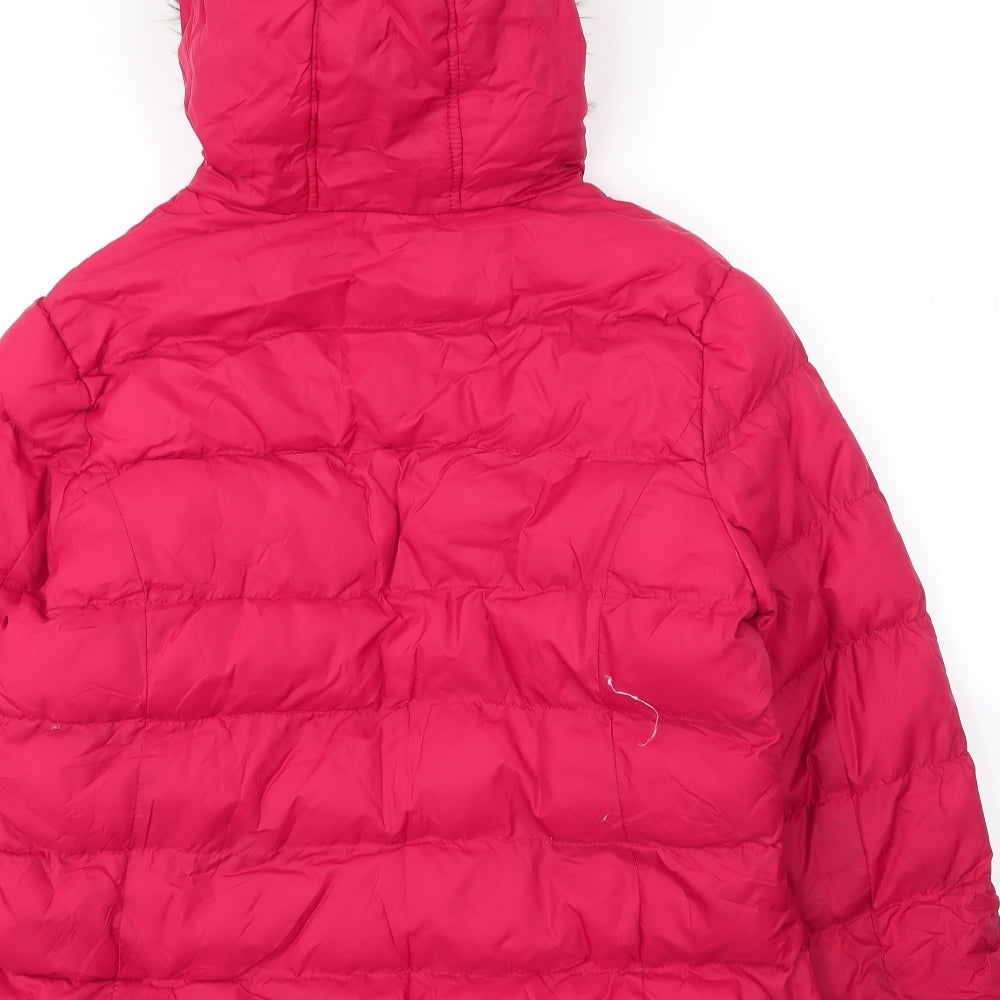 Brave Soul Womens Red   Puffer Jacket Coat Size 14  Zip