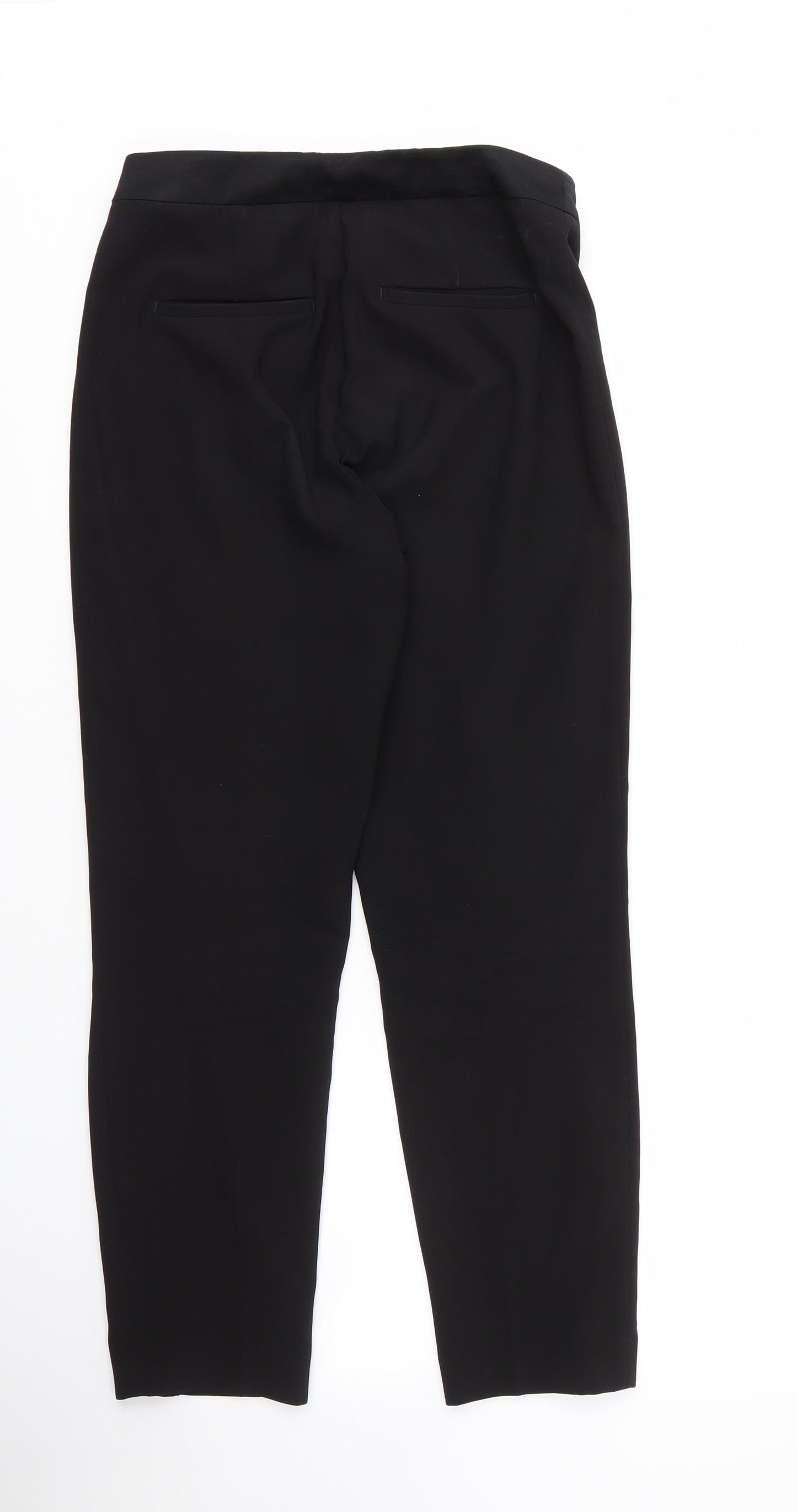 H&M Womens Black  Polyester Carrot Trousers Size 4 L26 in Regular Zip