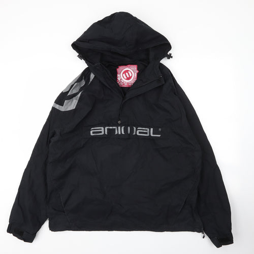 Animal Mens Black   Parka Coat Size L  Zip