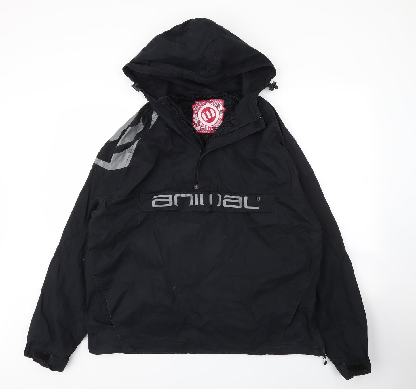 Animal Mens Black   Parka Coat Size L  Zip