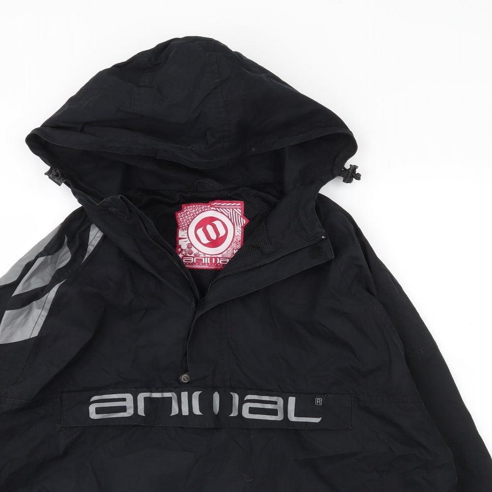 Animal Mens Black   Parka Coat Size L  Zip