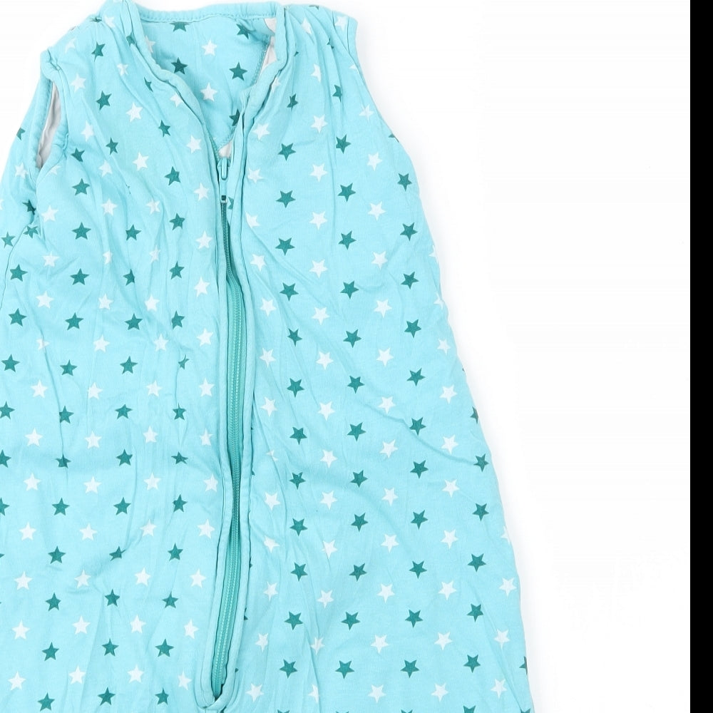 Schlummer Sack Baby Blue  Cotton Babygrow One-Piece Size 12 Months  Zip - Growbag