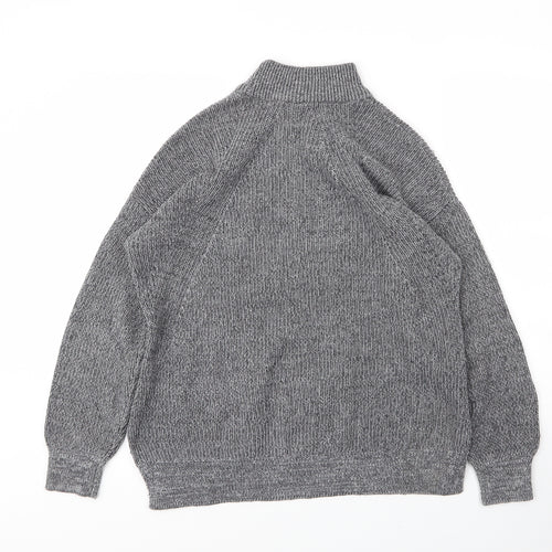 Together Womens Grey Mock Neck  Acrylic Pullover Jumper Size M