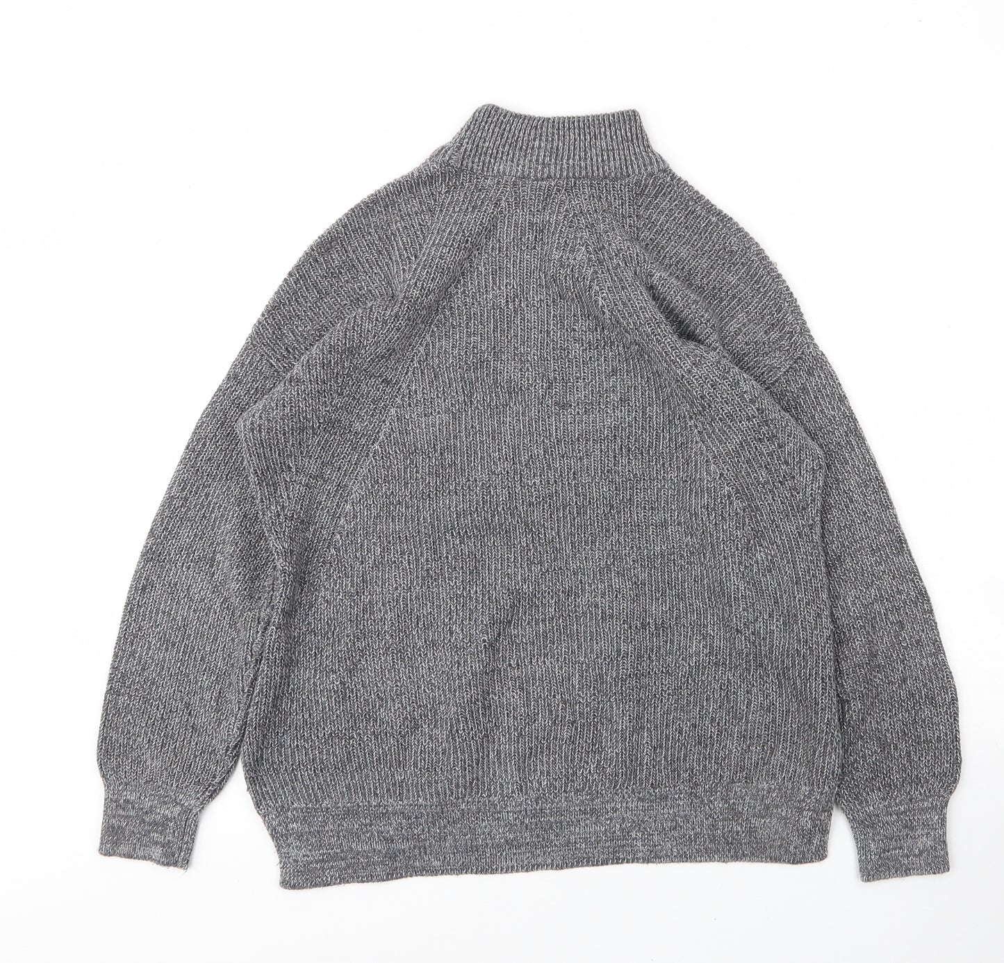 Together Womens Grey Mock Neck  Acrylic Pullover Jumper Size M