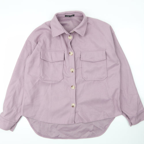 SheIn Womens Purple  Polyester Basic Blouse Size M Collared
