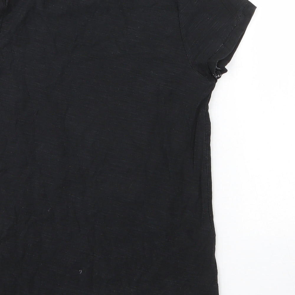 Matalan Boys Black  Cotton Basic T-Shirt Size 6 Years Round Neck