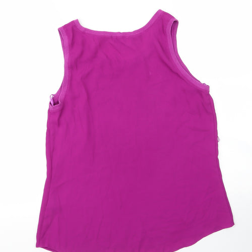 Papaya Womens Purple  Polyester Basic Blouse Size 12 Round Neck