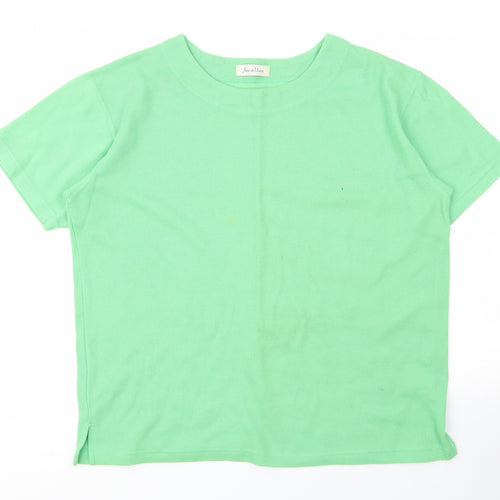Joie De Vivre Womens Green  Polyester Basic T-Shirt Size L Round Neck
