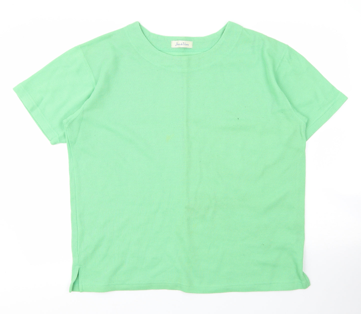 Joie De Vivre Womens Green  Polyester Basic T-Shirt Size L Round Neck