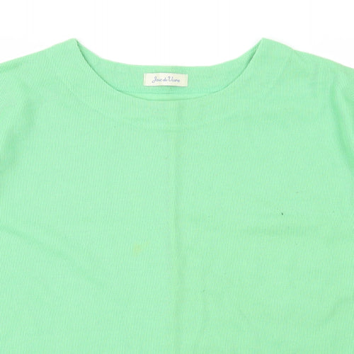 Joie De Vivre Womens Green  Polyester Basic T-Shirt Size L Round Neck