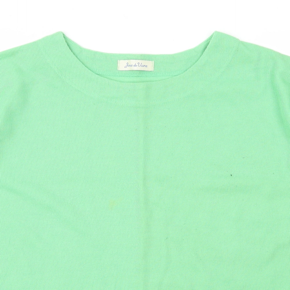 Joie De Vivre Womens Green  Polyester Basic T-Shirt Size L Round Neck