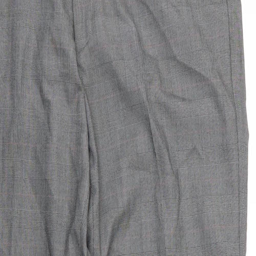 New Look Mens Grey Plaid Viscose Trousers  Size 36 in L28 in Regular Zip